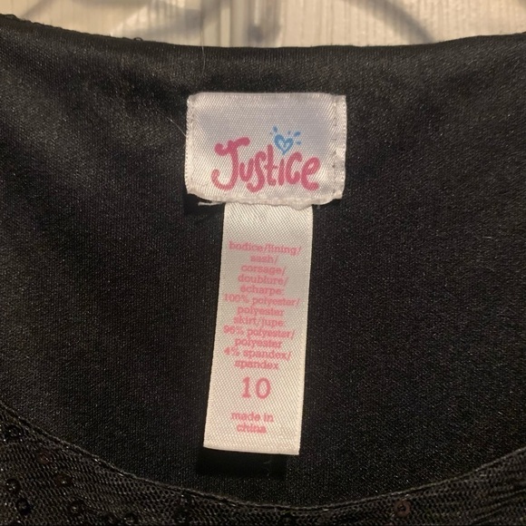 JUSTICE Black Ruffle Tiered Sleevess Fancy Dress size 10 - Picture 4 of 4